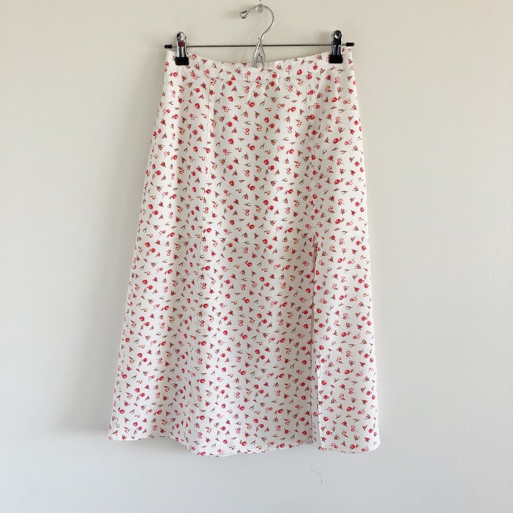 & Other Stories Granny Floral Print Midi Skirt 8 Flowy